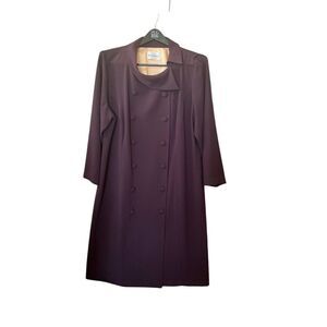 Danny & Nicole Women's Double-Breasted Purple Overcoat Size M